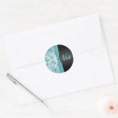 Blue and Black Floral Sweet Sixteen Sticker (Envelope)