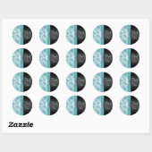 Blue and Black Floral Thank You Sticker (Sheet)