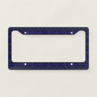 Blue and black geometric pattern. license plate frame