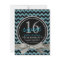 Blue and Black Glitter Look Chevron Sweet 16 Party