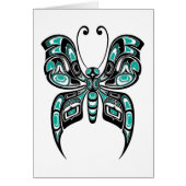 Blue and Black Haida Spirit Butterfly on White (Front)
