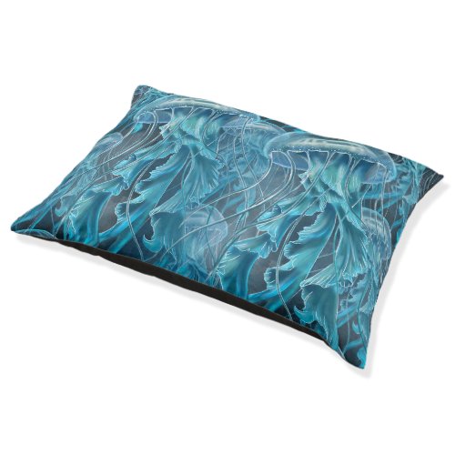 Blue and Black Jellyfish Pet Bed