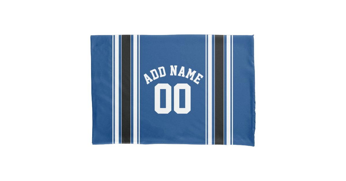 Blue And Black Jersey Stripes Custom Name Number Pillow Case