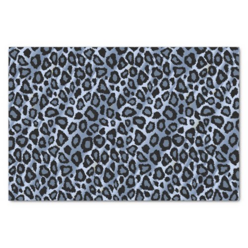 Blue and Black Leopard Animal Print Tissue Paper