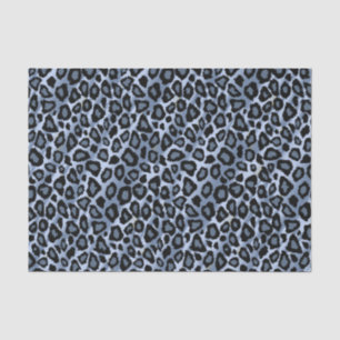 Blue and Black Leopard Animal Print Tissue Paper