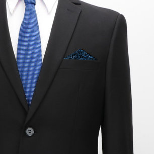 Blue and Black Leopard Glitter Pocket Square Bandana