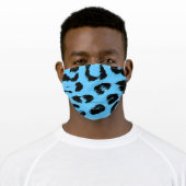 Blue and Black Leopard Print Adult Cloth Face Mask (Worn)