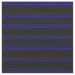 [ Thumbnail: Blue and Black Lines/Stripes Pattern Fabric ]