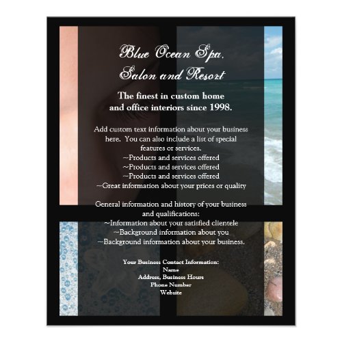 Blue and Black Luxury Spa Resort Theme flyer