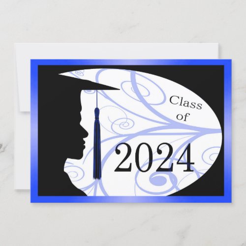 Blue and Black Man Silhouette 2024 Card