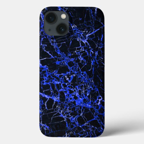 Blue and Black Marble Battery Charging iPhone 13 Case