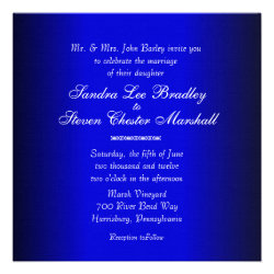 Blue and Black Modern Wedding Invitation