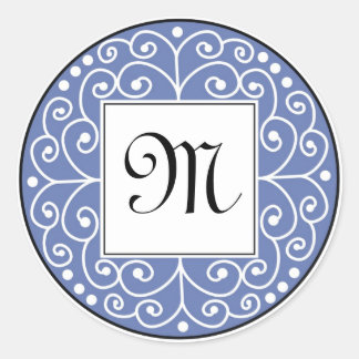 Blue And Black Monogram Sticker