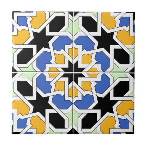 Blue and black Moroccan tile mosaic 02 in