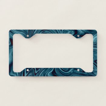 Blue And Black Ocean Swirl License Plate Frame by Jagged_designs at Zazzle
