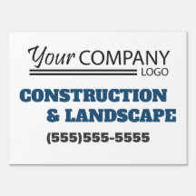 Blue and Black Outdoor Business Sign w/ Logo