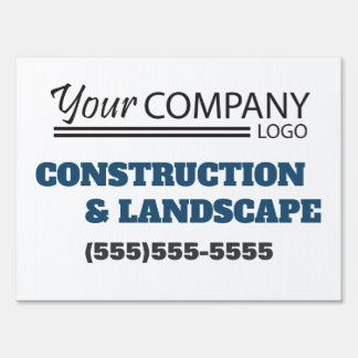 Blue and Black Outdoor Business Sign w/ Logo