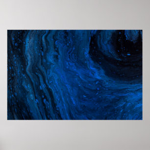 Blue and black painting poster