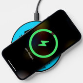 Blue and Black Personalized Soccer Custom Text  Wireless Charger (Phone)
