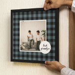 Blue And Black Plaid Best Grandpa Gift With Photo Canvas Print<br><div class="desc">This Blue and Black Plaid Best Grandpa Gift is a thoughtful and unique way to show your appreciation and love for your grandpa.The frame is made of a high-quality, blue and black plaid fabric that gives it a rustic and charming feel. The words "Best Grandpa" are embroidered onto the fabric...</div>