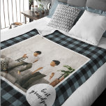 Blue And Black Plaid Best Grandpa Gift With Photo Sherpa Blanket<br><div class="desc">This Blue and Black Plaid Best Grandpa Gift is a thoughtful and unique way to show your appreciation and love for your grandpa.The frame is made of a high-quality, blue and black plaid fabric that gives it a rustic and charming feel. The words "Best Grandpa" are embroidered onto the fabric...</div>
