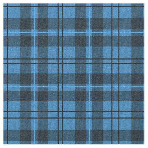 Blue and Black Plaid Pattern Fabric