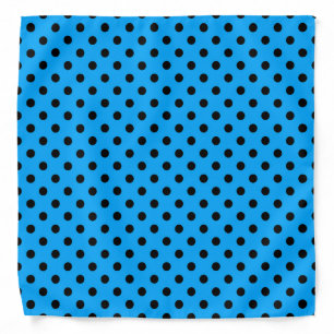 Blue and Black Polka Dots Bandana