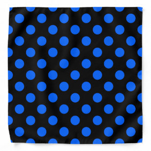 Blue and black polka dots bandana