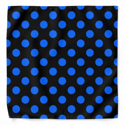 Blue and black polka dots bandana