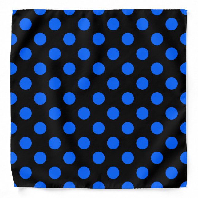 Blue and black polka dots bandana (Front)
