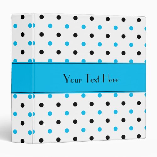 Blue and Black Polka Dots Binder