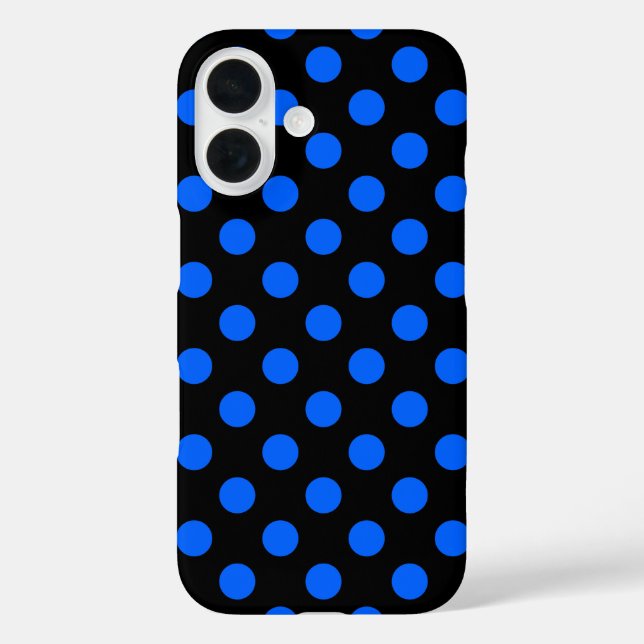 Blue and black polka dots Case-Mate iPhone case (Back)