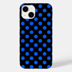 Blue and black polka dots Case-Mate iPhone 14 case