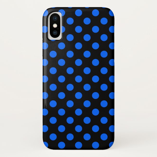 Blue and black polka dots Case-Mate iPhone case (Back)