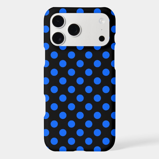 Blue and black polka dots Case-Mate iPhone case (Back)
