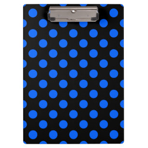 Blue and black polka dots clipboard
