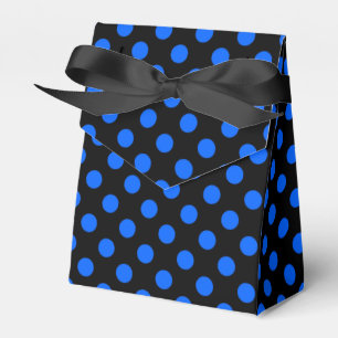 Blue and black polka dots favor boxes