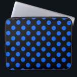 Blue and black polka dots laptop sleeve<br><div class="desc">Blue and black polka dots</div>