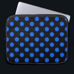 Blue and black polka dots laptop sleeve<br><div class="desc">Blue and black polka dots</div>