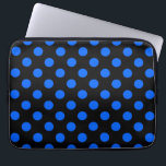 Blue and black polka dots laptop sleeve<br><div class="desc">Blue and black polka dots</div>
