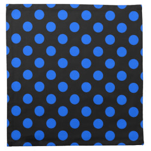 Blue and black polka dots napkin