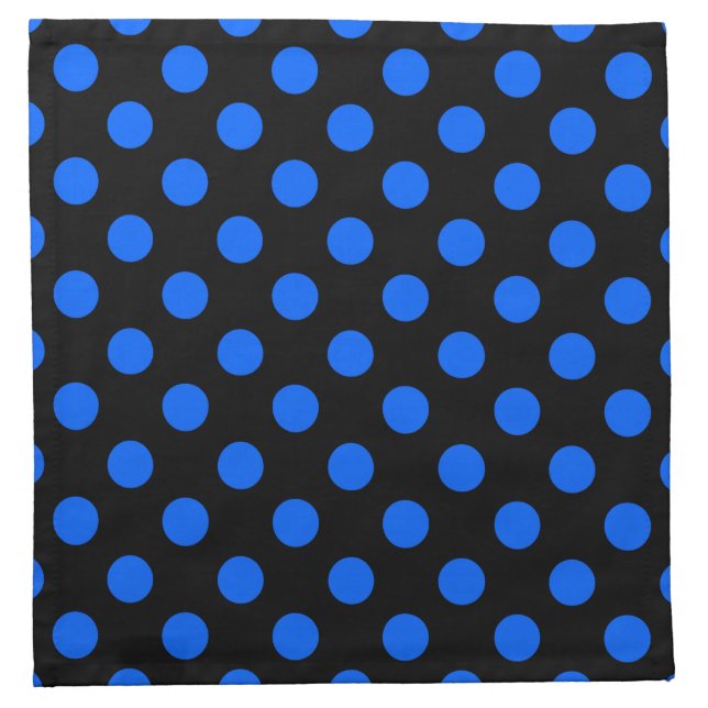 Blue and black polka dots napkin (Front)
