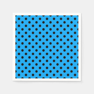 Blue and Black Polka Dots Napkins
