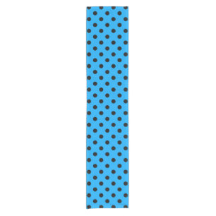 Blue and Black Polka Dots Short Table Runner