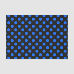 Blue and black polka dots tissue paper