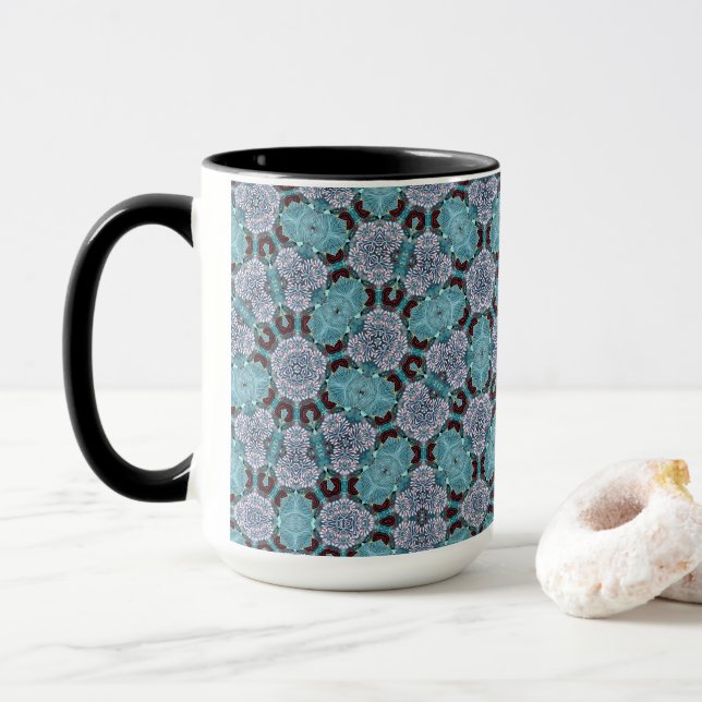 Blue and Black Puffs Big Mug (With Donut)