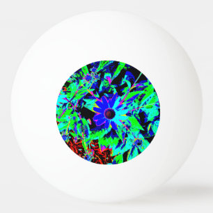 Blue and Black Retro Ping-Pong Ball