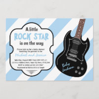 Blue and Black Rock Star Rock a Bye Baby Shower