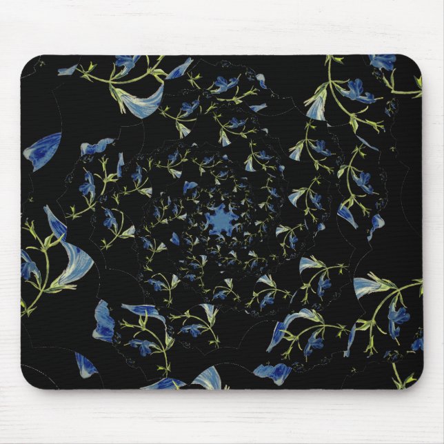 Blue and black Sage fractal art Mouse Pad (Front)
