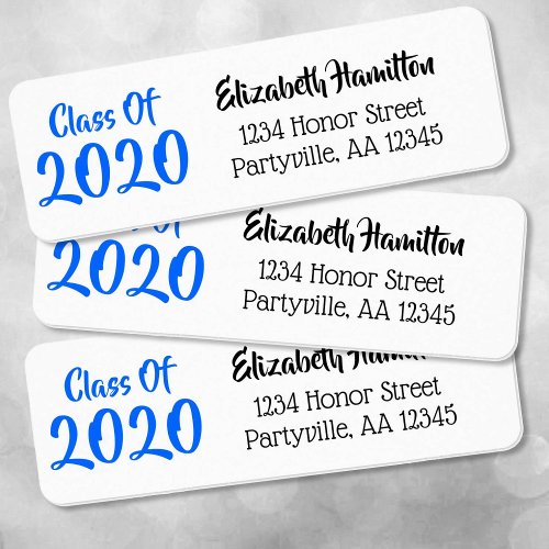 Blue and Black School Colors Class Year Address Label